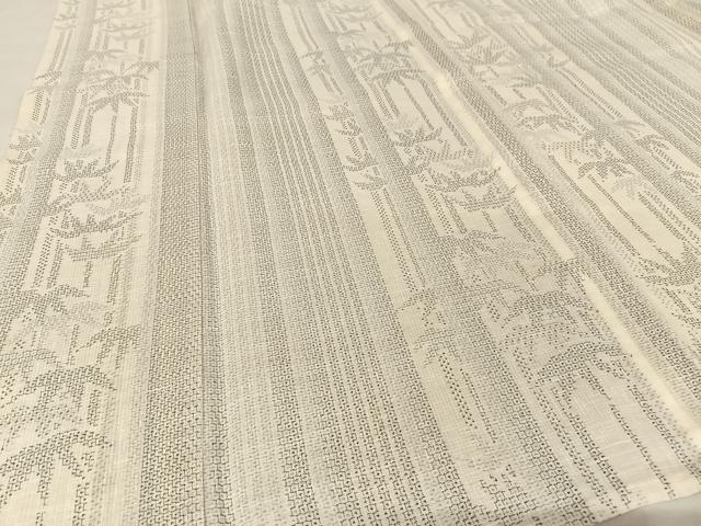 平和屋着物＊夏物 結城紬 夏結城 100亀甲 笹竹文 正絹 逸品 AABA2512np