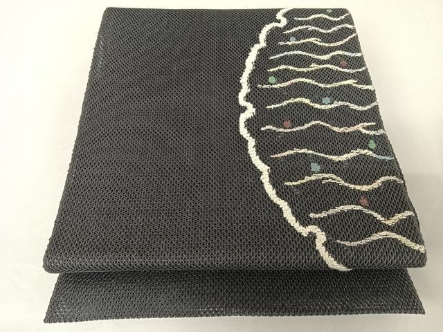 平和屋着物＊夏物　八寸名古屋帯　雪輪文　正絹　逸品　AABA2544np