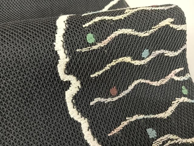 平和屋着物＊夏物　八寸名古屋帯　雪輪文　正絹　逸品　AABA2544np_2