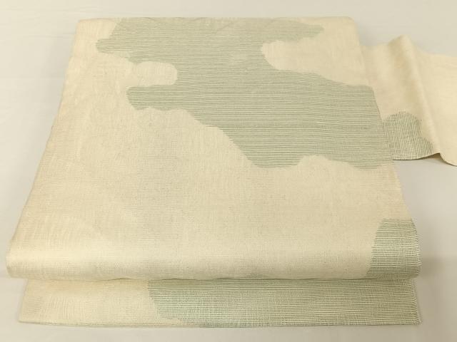 平和屋着物＊夏物　九寸名古屋帯　霞文　正絹　逸品　AABA2547np