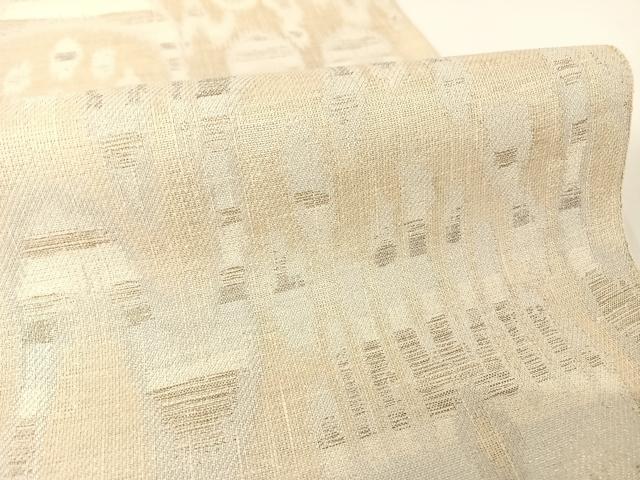 平和屋着物＊夏物　西陣　京の名門　じゅらく謹製　太鼓柄袋帯　太子間道　銀糸　正絹　逸品　未使用　AABA2554np 平和屋着物＊夏物 西陣 京の名門 じゅらく謹製 太鼓柄袋帯 太子間道