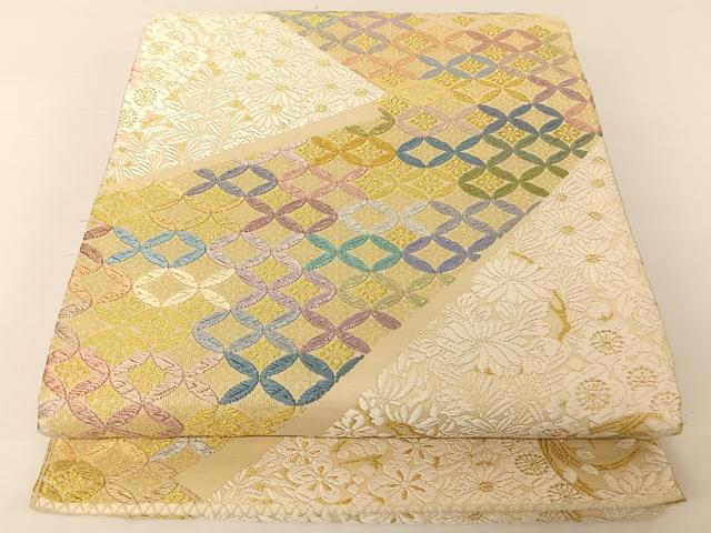 平和屋着物●西陣　丸勇　つづれ唐織　六通柄袋帯　四君子　金糸　正絹　逸品　AABA2575np