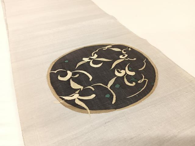 平和屋着物●太鼓柄袋帯　紬地　すくい織　花丸文　正絹　逸品　AABA2581np 平和屋着物○太鼓柄袋帯 紬地 すくい織 花丸文 正絹 逸品 AABA2581np