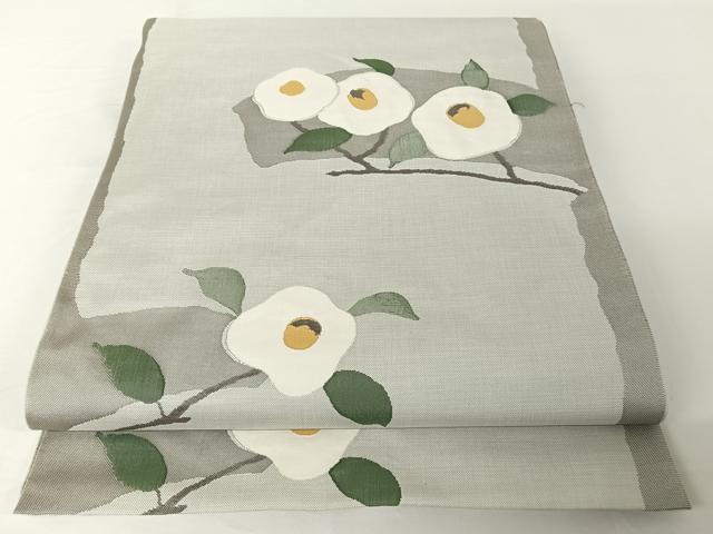 平和屋着物●名門木屋太　今河織物　六通柄袋帯　椿　正絹　逸品　AABA2594np