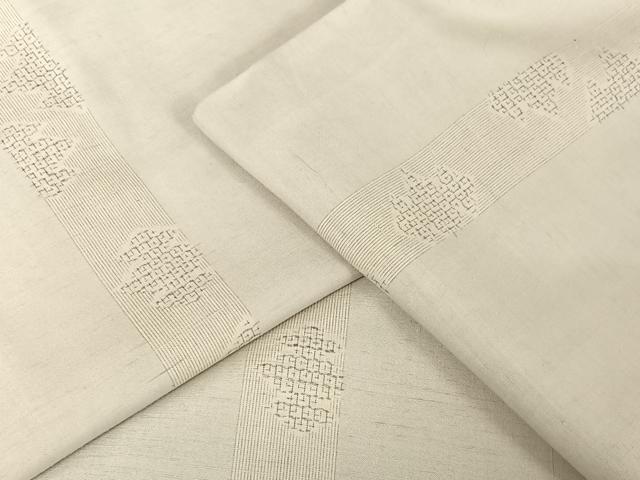 平和屋着物●結城紬　80亀甲　松皮菱間道　やまと誂製　正絹　逸品　AABA2617np