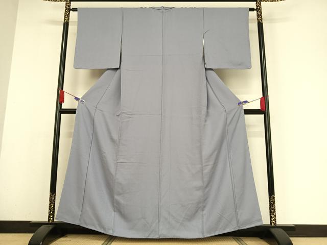 平和屋着物○上質な色無地 紋意匠 薄鼠色 正絹 逸品 未