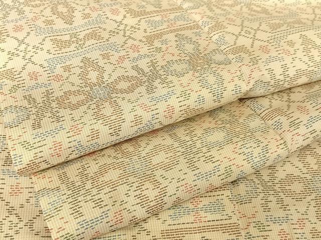 平和屋着物●本場大島紬　白大島　花繋ぎ　正絹　逸品　AABA2643np