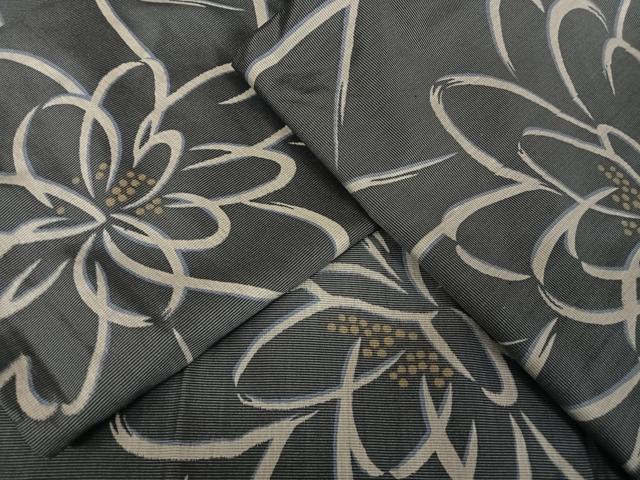 平和屋着物●上質な紬　花文　正絹　逸品　AABA2662np