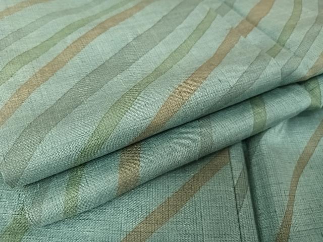 平和屋着物●上質な紬　よろけ縞　正絹　逸品　AABA2668np
