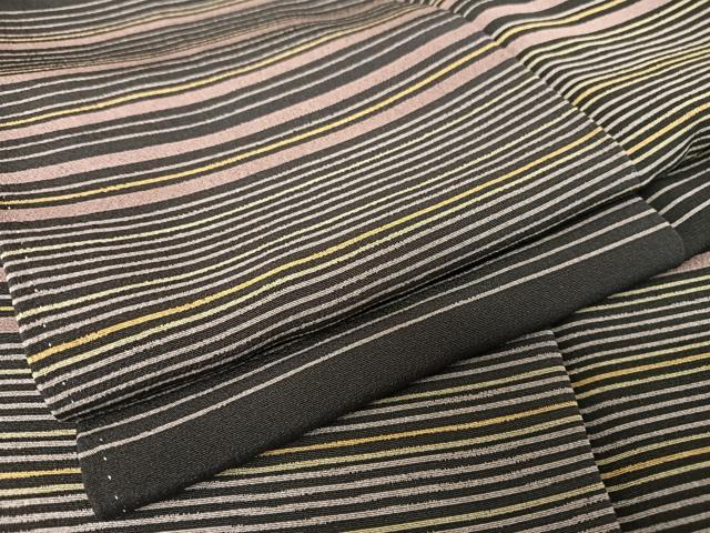 平和屋着物●上質な小紋　縞　正絹　逸品　AABA2671np