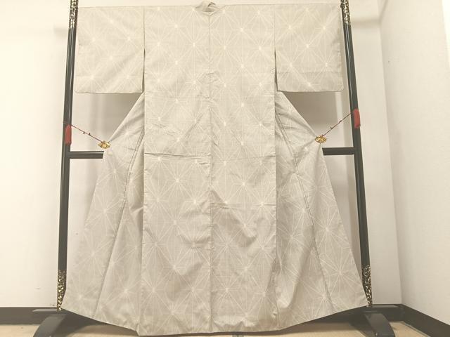 平和屋着物●本場大島紬　白大島　一元7マルキ　麻の葉文様　正絹　逸品　AABA2736ph 平和屋着物○本場大島紬 白大島 一元7マルキ 麻の葉文様 正絹 逸品