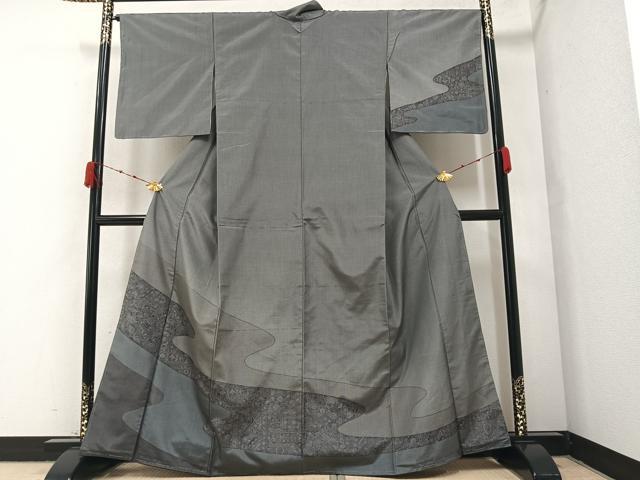 平和屋着物●本場染大島紬　訪問着　草花文　正絹　逸品　未使用　AABA2744ph