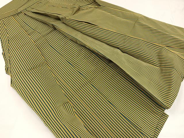 平和屋着物●男性　馬乗り袴　縞　正絹　逸品　AABA2751ph