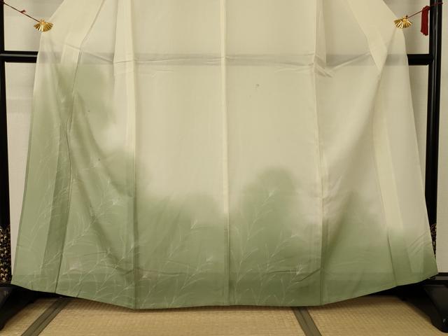 平和屋着物＊夏物 訪問着 絽 樹林文 暈し染め 正絹 逸品 AABA2763jdの