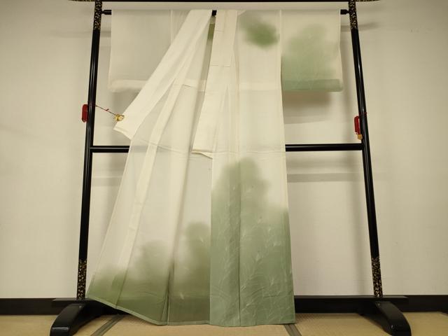 平和屋着物＊夏物 訪問着 絽 樹林文 暈し染め 正絹 逸品 AABA2763jdの