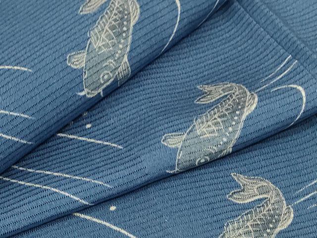 平和屋着物＊夏物　小紋　絽　鯉　洗える着物　AABA2771jd