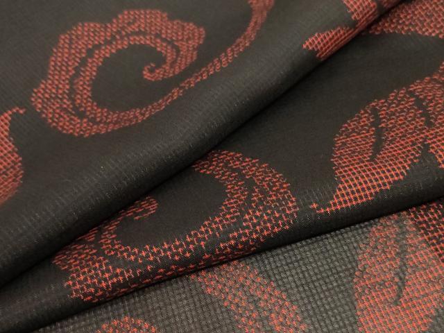 平和屋着物＊夏物　小紋　紗　唐草文　洗える着物　AABA2781jd