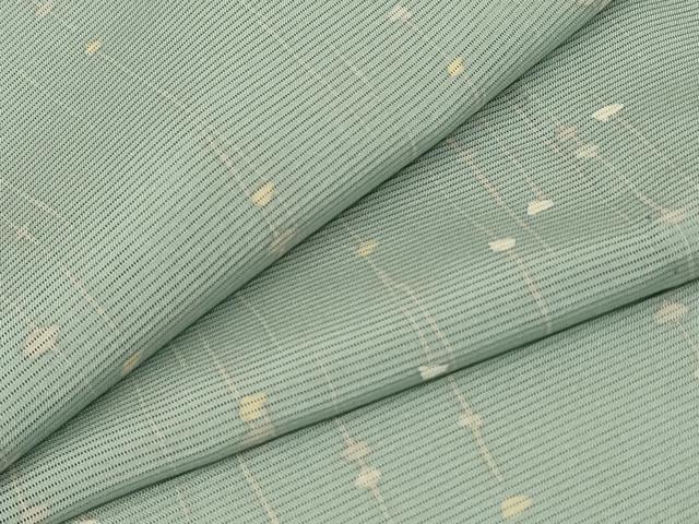 平和屋着物＊夏物　小紋　絽　枝葉文　正絹　逸品　AABA2787jd