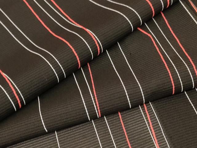 平和屋着物＊夏物　小紋　絽　変わり縞　正絹　逸品　AABA2799jd