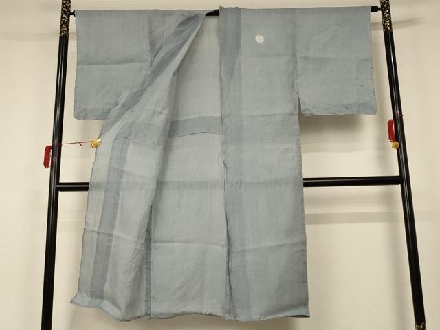 平和屋着物＊夏物　男性　色紋付　灰青色　麻　AABA2816jd 平和屋着物＊夏物 男性 色紋付 灰青色 麻 AABA2816jd