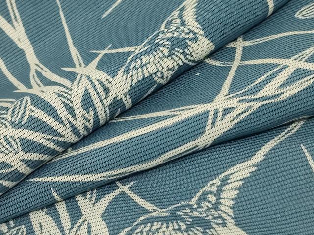 平和屋着物＊夏物　小紋　絽　型染め　花鳥文　三越扱い　正絹　逸品　AABA2821jd