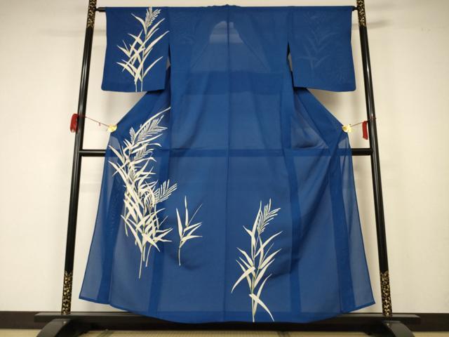 平和屋着物＊夏物　訪問着　絽　草葉文　正絹　逸品　AABA2823jd