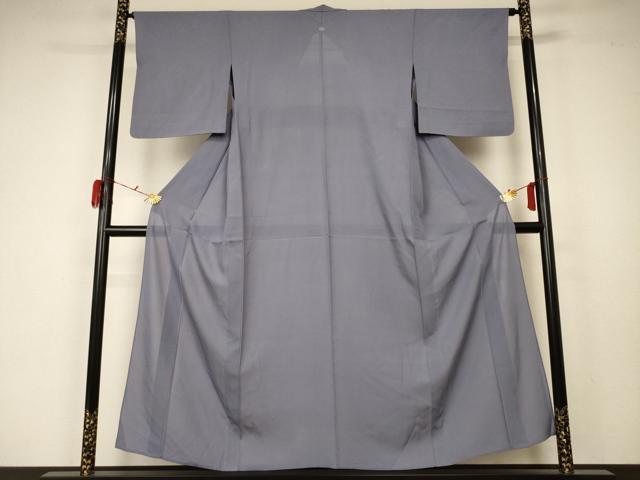 平和屋着物＊夏物　色無地　絽　桔梗鼠色　正絹　逸品　AABA2827jd