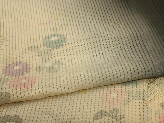 平和屋着物＊夏物　訪問着　縦絽　草花文　暈し染め　正絹　逸品　AABA2837jd 平和屋着物＊夏物 訪問着 縦絽 草花文 暈し染め 正絹 逸品 AABA2837jd