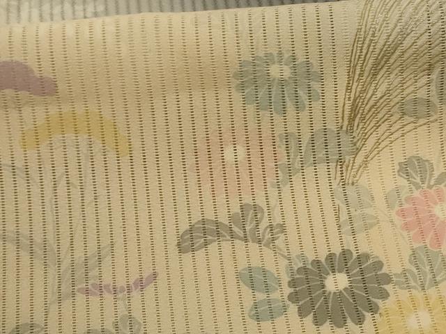 平和屋着物＊夏物 訪問着 縦絽 草花文 暈し染め 正絹 逸品 AABA2837jd
