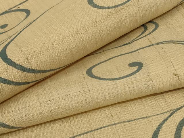 平和屋着物＊夏物　生紬　観世水　正絹　逸品　AABA2838jd