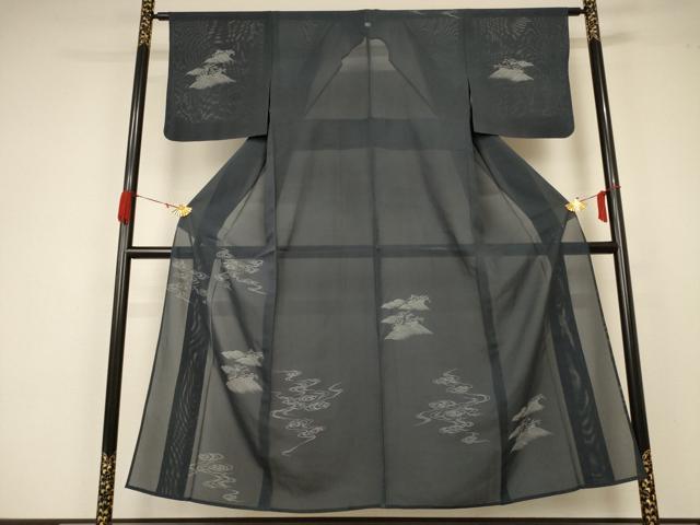 平和屋着物＊夏物　訪問着　絽　流水立波文　正絹　逸品　AABA2843jd