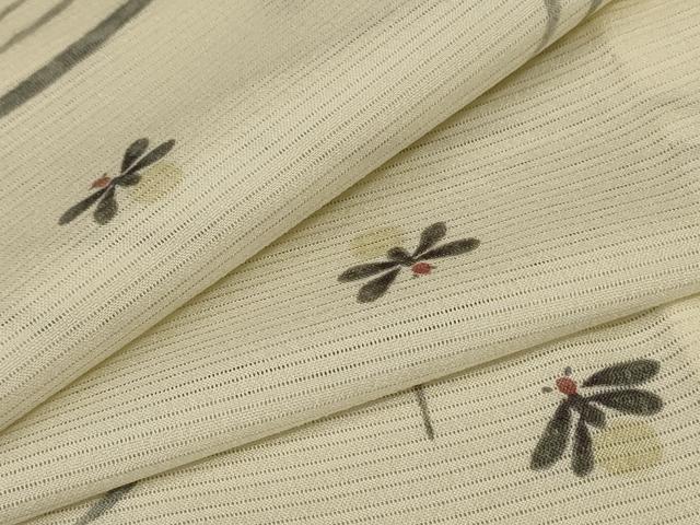 平和屋着物＊夏物　小紋　絽　蛍　洗える着物　AABA2847jd