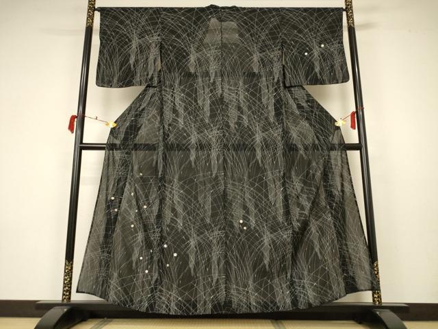 平和屋着物＊夏物　訪問着　絽　駒刺繍　露芝文　正絹　逸品　AABA2861jd
