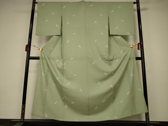 平和屋着物＊夏物 小紋 絽 瓢箪花文 五泉 反端付き 正絹 逸品