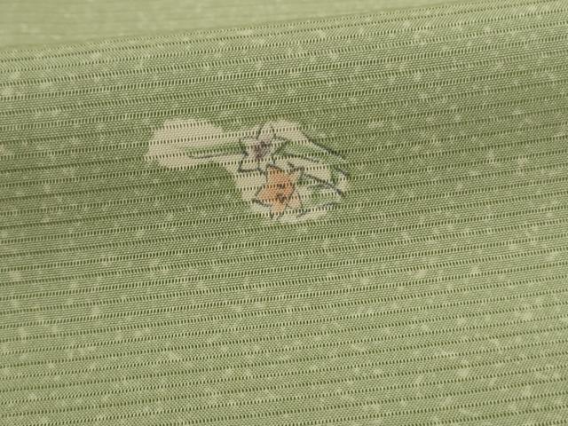 平和屋着物＊夏物　小紋　絽　瓢箪花文　五泉　反端付き　正絹　逸品　AABA2864jd 平和屋着物＊夏物 小紋 絽 瓢箪花文 五泉 反端付き 正絹 逸品