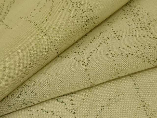 平和屋着物＊夏物　小紋　紗　枝葉文　正絹　逸品　AABA2865jd