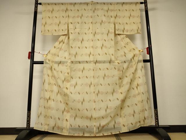 平和屋着物＊夏物　小紋　紗　絣文　正絹　逸品　AABA2871jd_1
