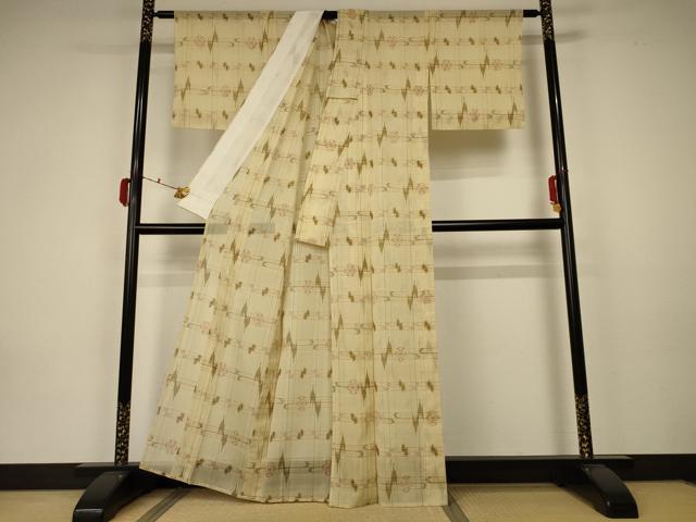 平和屋着物＊夏物　小紋　紗　絣文　正絹　逸品　AABA2871jd_2