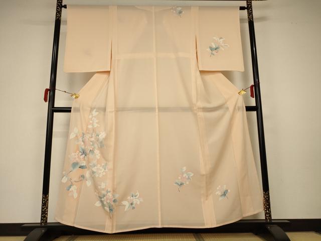 平和屋着物＊夏物　訪問着　絽　草花文　正絹　逸品　AABA2884jd