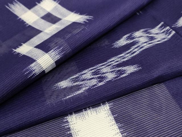 平和屋着物＊夏物　小紋　絽　絣文様　正絹　逸品　AABA2887jd