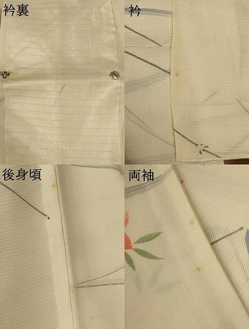 平和屋着物＊夏物　小紋　絽　草花文　正絹　逸品　AABA2910jd_7