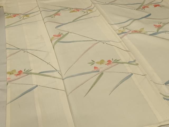 平和屋着物＊夏物　小紋　絽　草花文　正絹　逸品　AABA2910jd_3