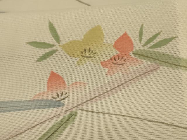 平和屋着物＊夏物　小紋　絽　草花文　正絹　逸品　AABA2910jd_5