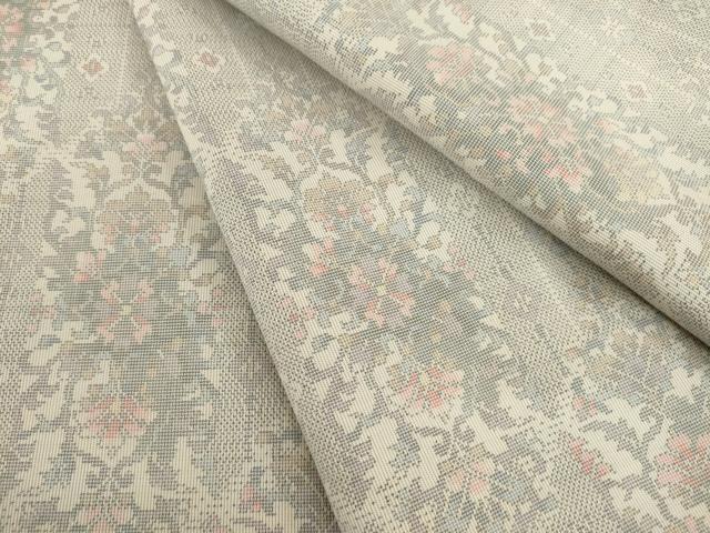 平和屋着物●本場大島紬　白大島　カタス9マルキ　短冊飾花文　正絹　逸品　AABA3288ck