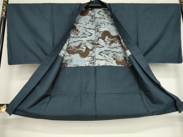 平和屋着物○男性 紬 アンサンブル 亀甲絣 正絹 逸品 未使用 AABA3317ck