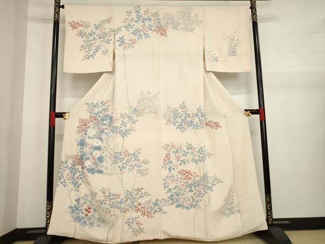 平和屋着物●訪問着　枝花文　正絹　逸品　AABA3324ck