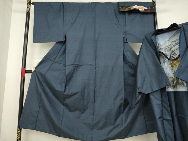 平和屋着物●男性　本場大島紬　アンサンブル　手織り　100亀甲　総詰め　川畑春廣作　証紙付き　正絹　逸品　AABA3336ck