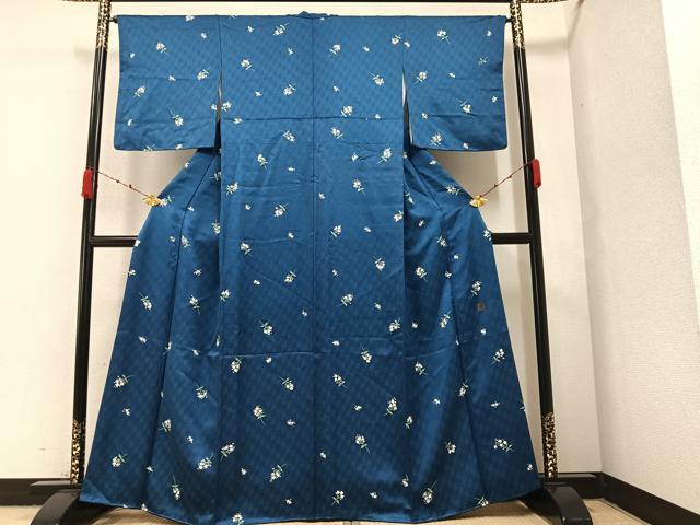 平和屋着物●染色作家　田中文子　小紋　草花文　正絹　逸品　AABA3762ph 平和屋着物○染色作家 田中文子 小紋 草花文 正絹 逸品 AABA3762ph