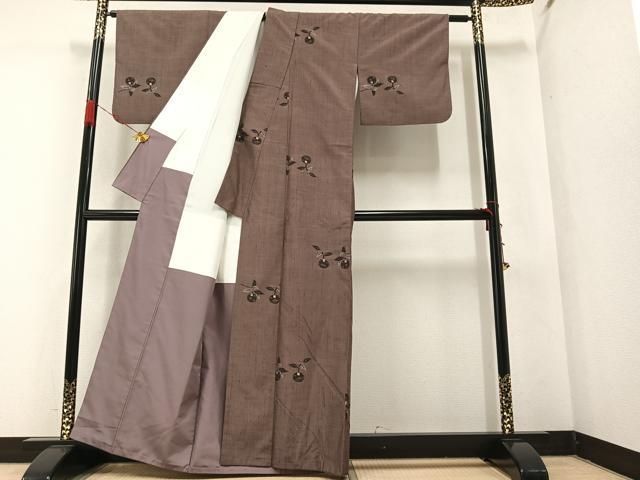 平和屋着物○上質な紬 成り物 正絹 逸品 AABA3767ph