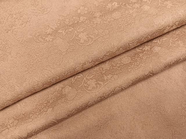 平和屋着物●上質な色無地　草花地紋　ときがら茶色　正絹　逸品　未使用　AABA3798ph